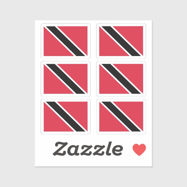 Sticker Drapeau Trinidad et Tobago Collection pack de 6 (Feuille)