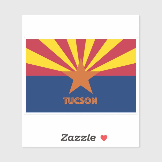 Sticker Drapeau Tucson AZ (Feuille)