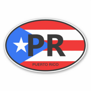 Sticker Drapeau vinyle Oval Porto Rico pour voiture & plus