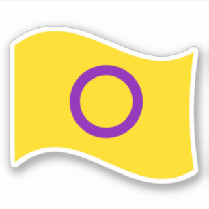 Sticker Drapeau Wavy de la Fierté intersexuelle