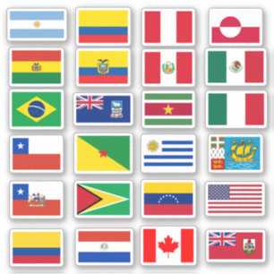 Sticker Drapeaux d'Amérique du Sud et du Nord