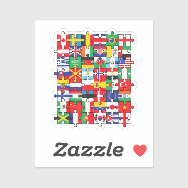 Sticker Drapeaux des pays du pavillon international (Feuille)