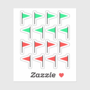 Sticker drapeaux rouges drapeaux verts