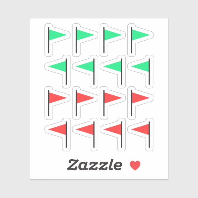 Sticker drapeaux rouges drapeaux verts (Feuille)