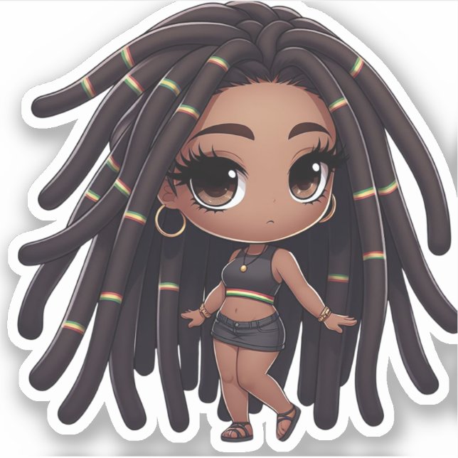Sticker Dreadlocks et Island Vibes (Devant)
