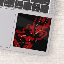 Dreams and Nightmares Abstract Red Black Fluid Art