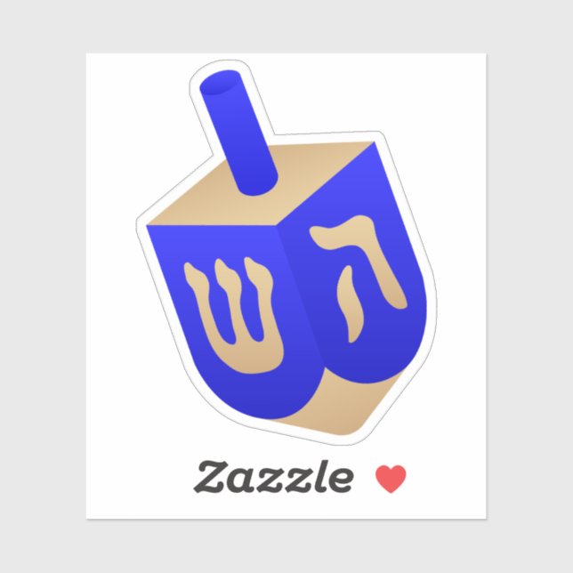 Sticker Dreidel en bois (Feuille)