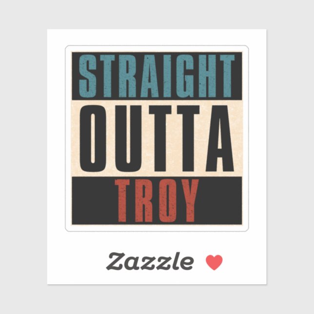 Sticker Droite en direction de Troy Michigan MI (Feuille)