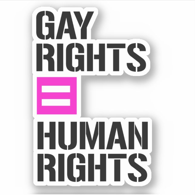 Sticker Droits des homosexuels égaux droits de l'homme (Devant)