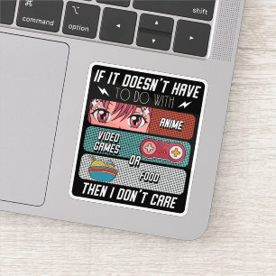Sticker Drôle Anime Fans Nourriture Et Jeux Vidéo Cadeaux 