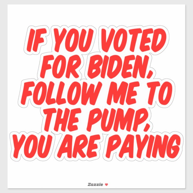 Sticker drôle anti Biden prix de l'essence inflation voitu (Feuille)