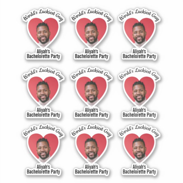 Sticker Drôle Bachelorette Party Groom's Face (Devant)