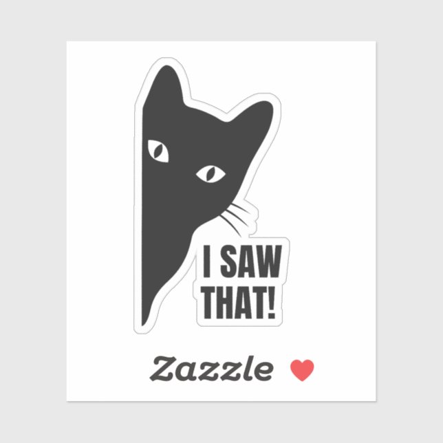 Sticker Drôle chat noir, j'ai vu ce mème (Feuille)