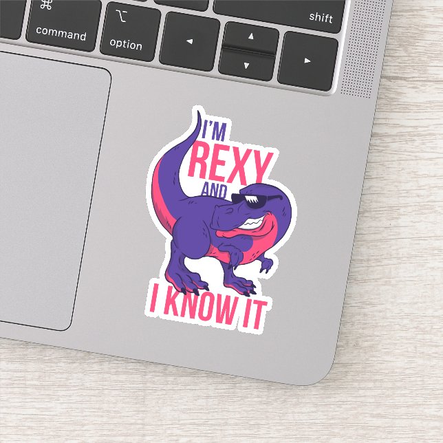 Sticker Drôle Cool T-Rex Rexy et je le connais Dinosaur (Détail)