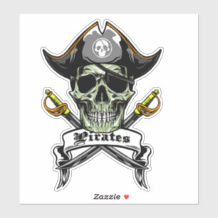 Sticker Drôle crâne de pirate