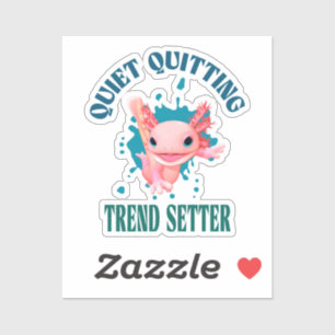 Sticker Drôle de Axolotl Rose Paramètre de Tendance d'Aban