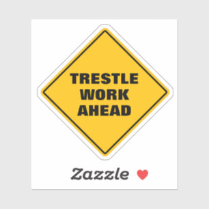 Sticker Drôle de chevalet jaune à travailler sur le pannea