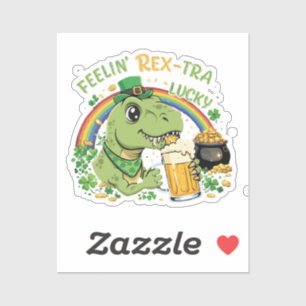 Sticker Drôle de Sentiment Rex-Tra Chanceux T-Rex St. Pa
