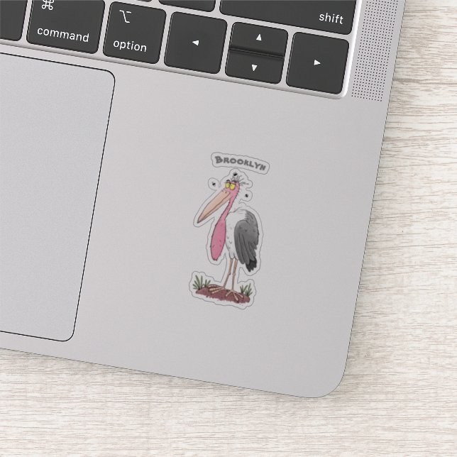 Sticker Drôle dessin animé de cigogne en marabou (Détail)