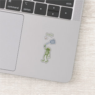Sticker Drôle dessin animé de la mouche à bec de grenouill