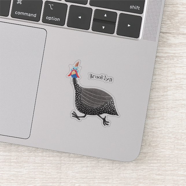 Sticker Drôle dessin animé d'oiseau de Guineafowl (Détail)