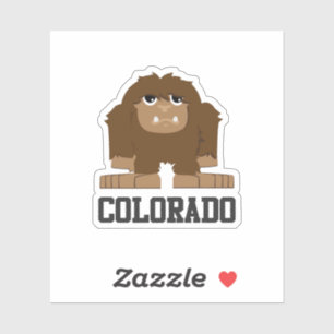 Sticker Drôle dessin Brown Colorado Sasquatch