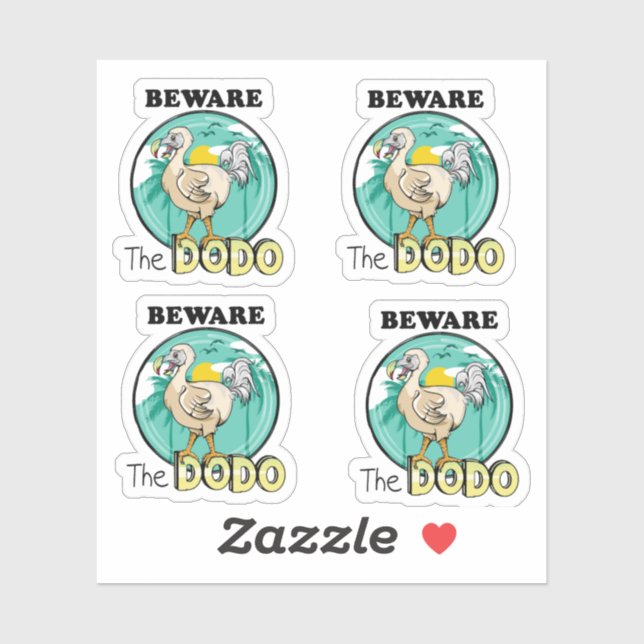 Sticker Drôle dodo de dessin animé (Feuille)