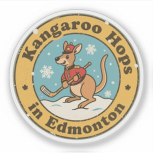 Sticker Drôle Edmonton Kangaroo Hockey