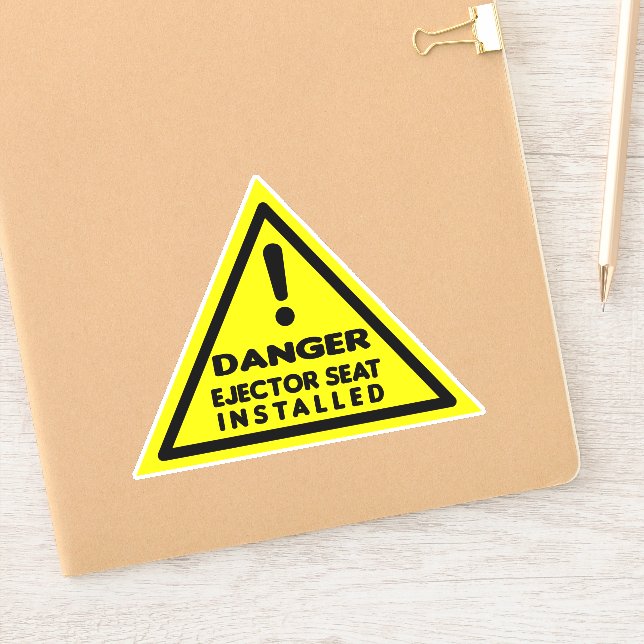 Sticker Drôle Ejector Siège Installé Danger Signal (Carnet)