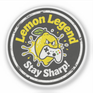 Sticker Drôle Gamer Lemon "Légende Citron" & "Restez Vif !