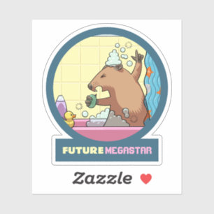 Sticker Drôle Groundhog Futur Megastar Douche Dessin