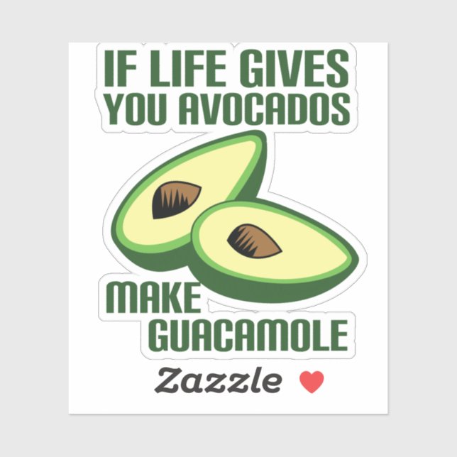 Sticker Drôle Guacamole Avocado Joke (Feuille)