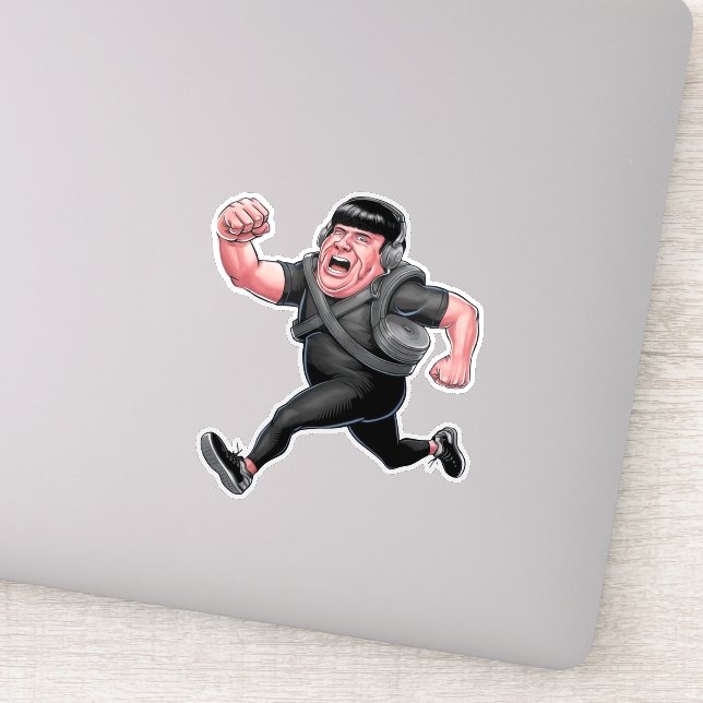 Sticker Drôle homme de course (Détail)