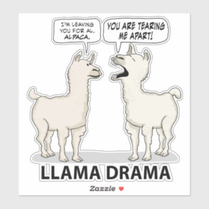 Sticker Drôle Llama Drama