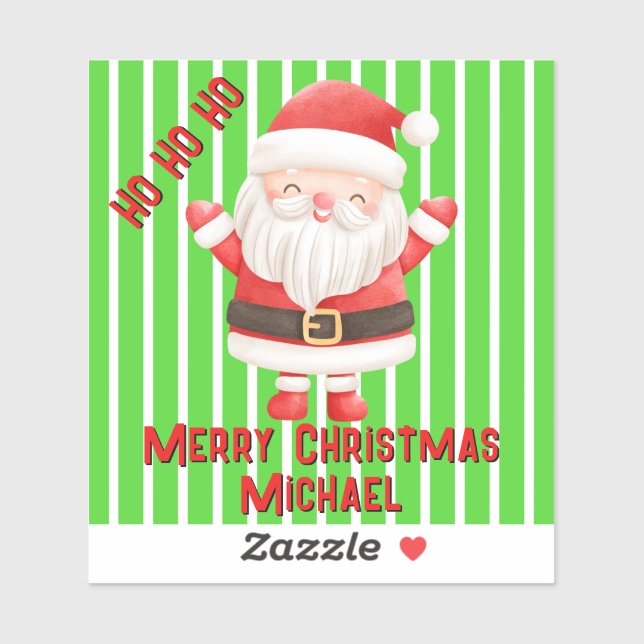 Sticker Drôle mignon Kawaii Père Noël Cartoon (Feuille)