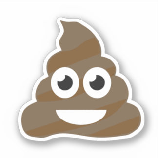 Sticker Drôle mignon Poop Emoji