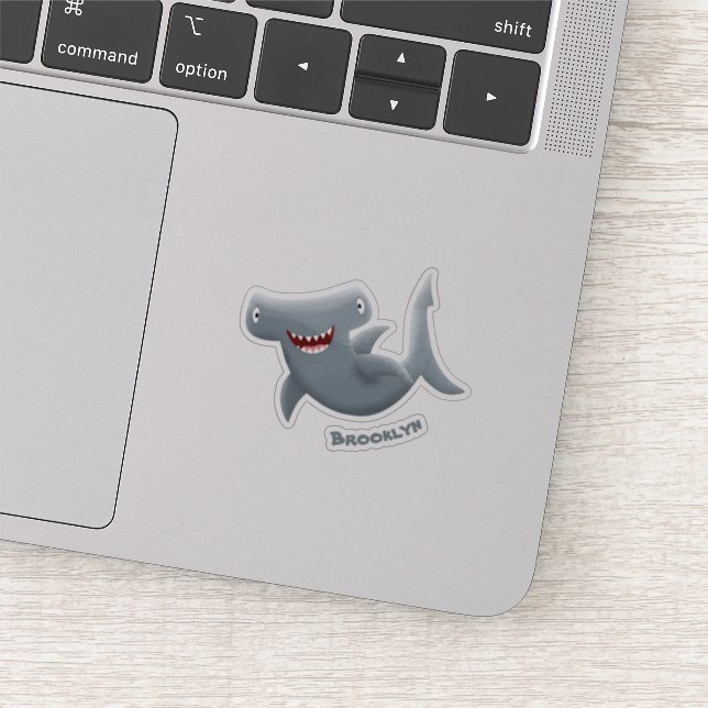 Sticker Drôle mignon requin marteau dessin animé (Détail)