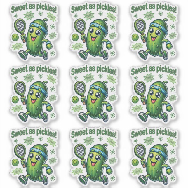 Sticker Drôle mignon sucré comme chatons Pickleball (Devant)