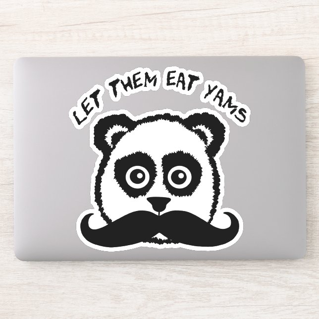 Sticker Drôle Panda Moustache Laissez-Les Manger Des Yams (Ordinateur)