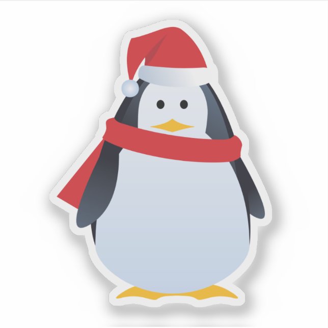 Sticker Drôle Penguin de Noël (Devant)