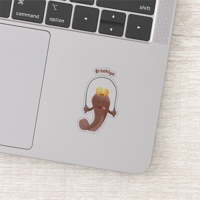 Sticker Drôle sauter boudskipper poisson dessin animé (Détail)