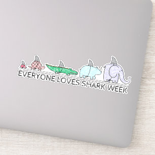 Sticker Drôle Tout le monde aime la semaine du requin