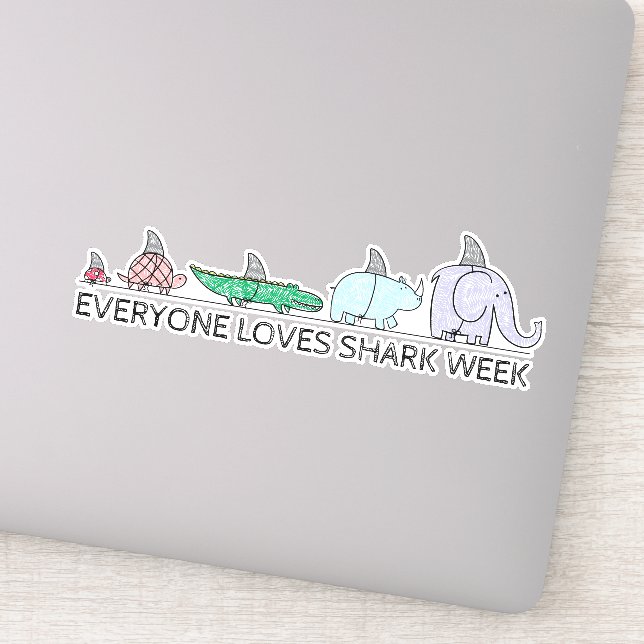 Sticker Drôle Tout le monde aime la semaine du requin (Détail)