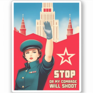 Sticker Drôle URSS Vintage URSS Russie Guerre froide Humou