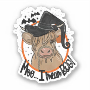 Sticker Drôle Vache Heifer Halloween Moo I Signifie Boo