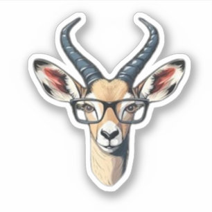 Sticker Drôle visage de gazelle pour amateur de safari et 