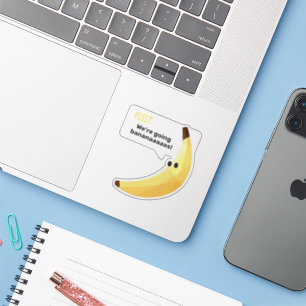 Sticker Drôles de faveurs de fête à la banane rétro avec j