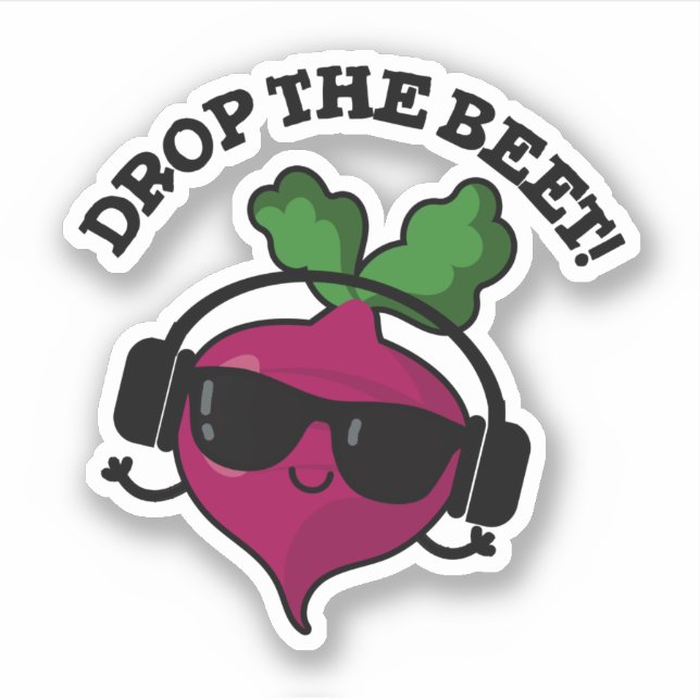 Sticker Drop La Beet Funny Music Veggie Pun (Devant)