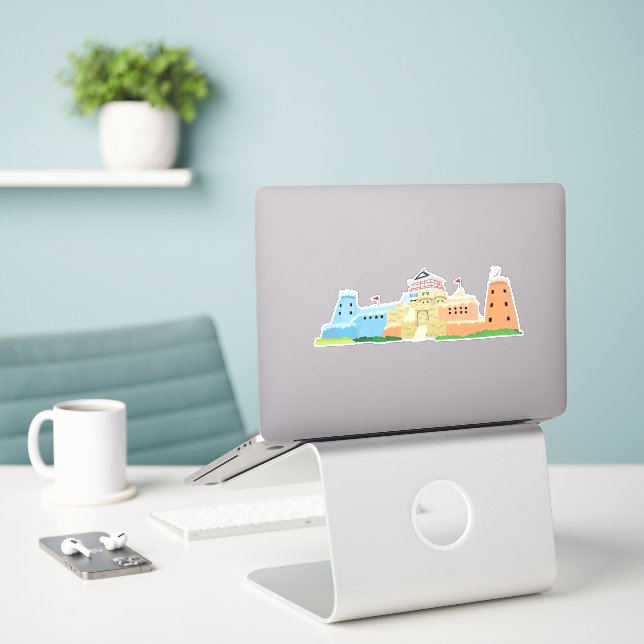 Sticker du château de Takeshi (Ordinateur portable sur le bureau)