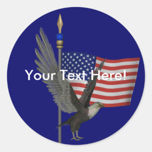 Sticker du drapeau américain Bald Eagle